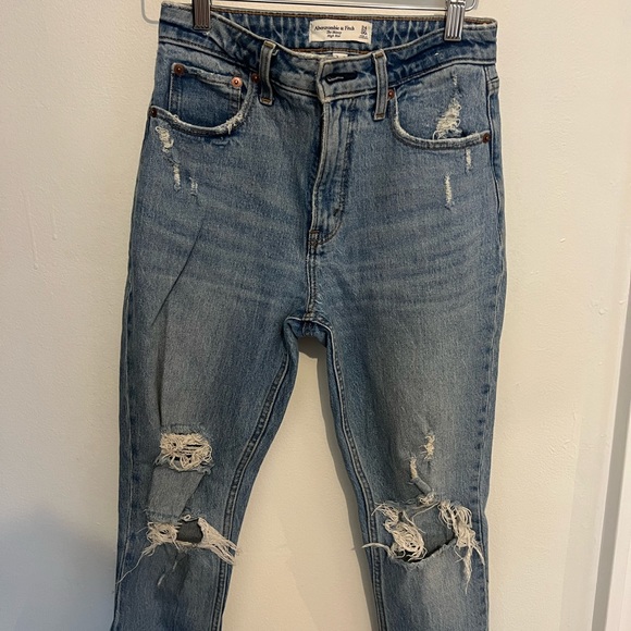 Abercrombie & Fitch Curve Love The Skinny High Rise Raw Hem Size 24 Distressed - Picture 5 of 5